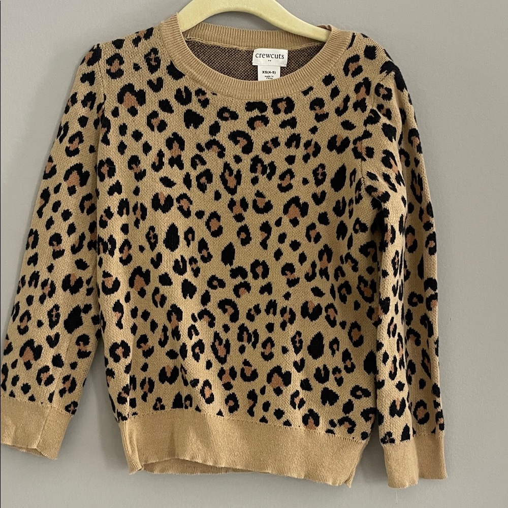 Crewcuts Animal Print Sweater - Tan and Black